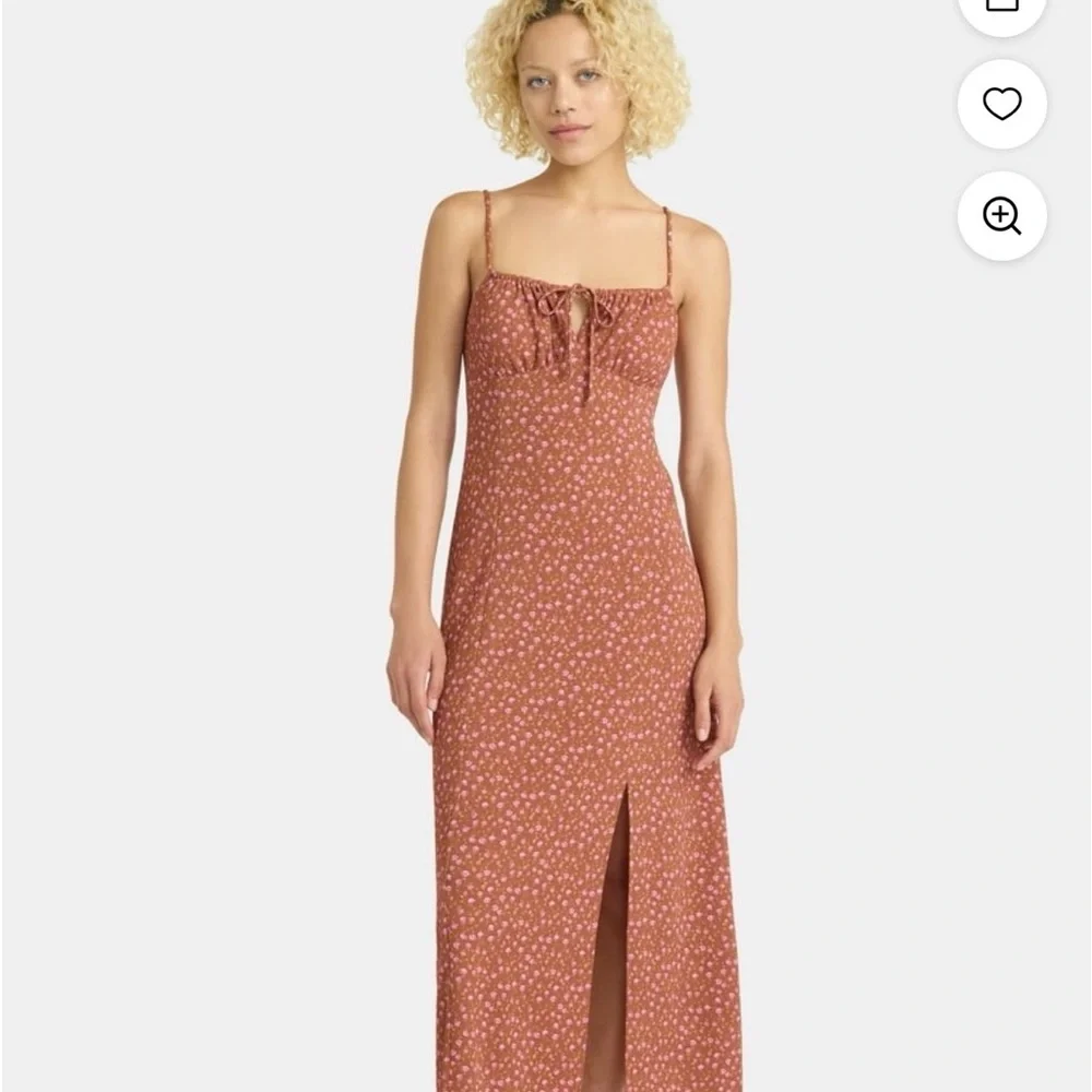 Women Floral Rust Maxi Dress size S new - Picture 7 of 7